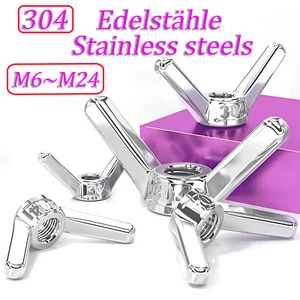 Wing Nuts A2 304 Stainless - M6 M8 M10 M12 M14 M16 M18 M20 M24 Butterfly DIN 315 - Picture 1 of 13