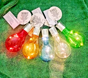 SET OF 5 GARDEN SOLAR HANGING BULBS - Picture 1 of 7
