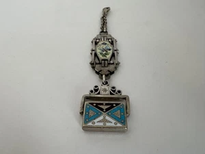 Antique Russian Silver & Enamel Pocket Watch Chain - Picture 1 of 6