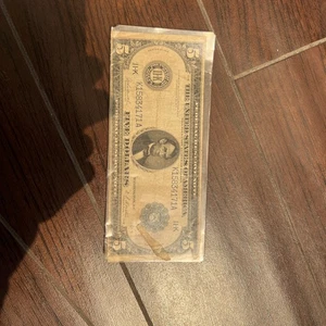 1914 Large Size $5 Dollar Bill Federal Reserve Note 11-K John Bunker - Picture 1 of 16