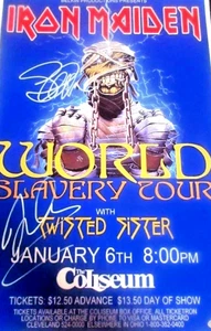 Iron Maiden Steve Harris Dave Murray Hand Signed Gig concert poster C.O.A 1985 - Picture 1 of 5