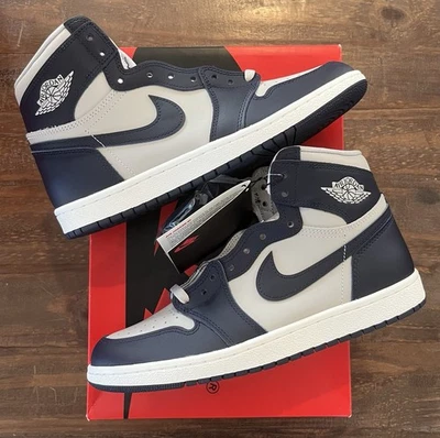 Talla 9.5 - Nike Air Jordan 1 Retro '85 Alto Georgetown Azul Gris Nuevo DS Foto 1 de 4