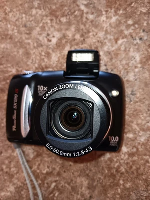 Canon PowerShot SX120 IS Digital Camera 10 MP 10x Zoom w/ SD Card, Case Tested - Image 1 of 4