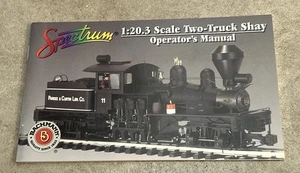 EUC Spectrum Bachmann 1:20.3 Two-Truck Shay Operator’s Manual - Foto 1 di 6