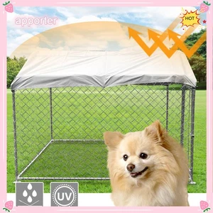 Metal Outdoor Pet Dog Run House Kennel Shade Cage Enclosure w/ Roof Playpen USA - Bild 1 von 10