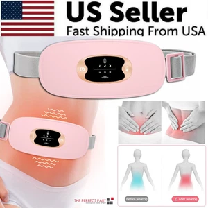 Electric Heating Menstrual Vibration Pad Belt for Period Pain Relief Cramps US - Picture 1 of 13