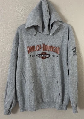 Women’s Harley Davidson Hoodie Sweatshirt Elkhart Indiana Gray Large - Image 1 of 4