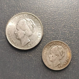 PAISES BAJOS NETHERLANDS LOTE 2 MONEDAS PLATA - Picture 1 of 2