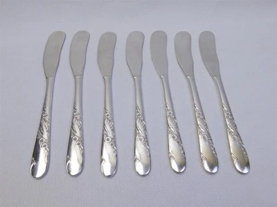 7 тарелок Oneida Tudor свадебный венок 1950 посеребренные плоские разбрасыватели масла - Изображение 1 из 4