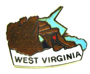 Vintage West Virginia State Pin Enamel Travel Souvenir Hat Lapel - Picture 1 of 3