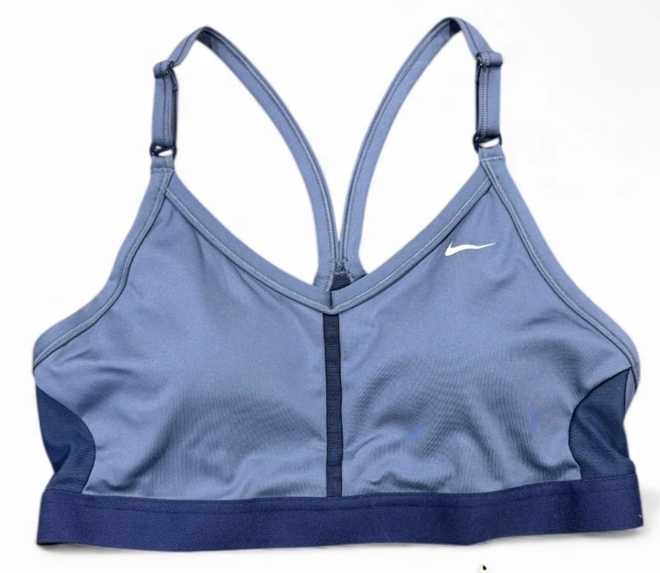 Sujetador deportivo de entrenamiento Nike Dri‐FIT Indy cuello en V azul para mujer CZ4456‐446 Foto 1 de 1