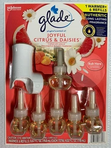 Glade Plugins Duftöl 1 Wärmer 6 Nachfüllpackungen Joyful Citrus & Daisies Grapefruit  - Bild 1 von 2
