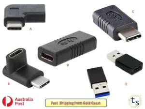 90 Degree Right Angle USB 3.1 Type C Male To Female USB-C Converter Adapter - Picture 1 of 14