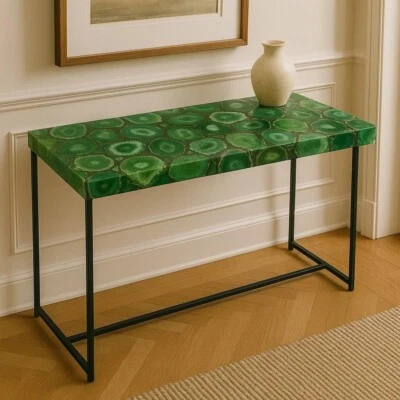 36" x 18" Genuine Agate Slice Table Top – Elegant Gemstone Centerpiece - Image 1 of 4