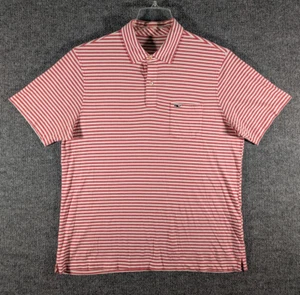 Camisa polo de golf Vineyard Vines para hombre roja blanca a rayas algodón Pima bolsillo talla M - Imagen 1 de 13