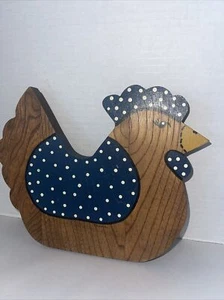 Huhn Henne Plakette Bauernhaus rustikal Holz Küche Wandbehang handbemalt 9x7 - Bild 1 von 10