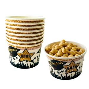 Tazze per snack monouso in carta "Congrats Grad" laurea - 16 pezzi - Foto 1 di 7
