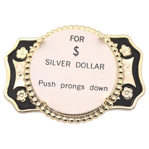 Silber Dollar Gürtelschnalle Rohling ~ 39 mm Einfassung Schmuck Zubehör Stein Taxi Vintage - Bild 1 von 5