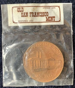 Old San Francisco Mint commemorative medal medallion 1874 - 1937 - Picture 1 of 2