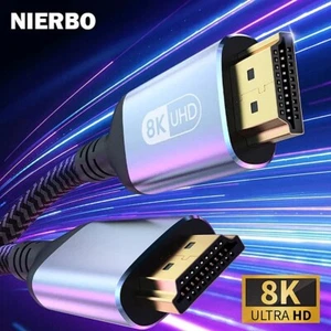 NIERBO 2.1 HDMI Cable 8K 60Hz 4K 120Hz Ultra High Speed 48Gbps TV PC Laptop - Picture 1 of 9