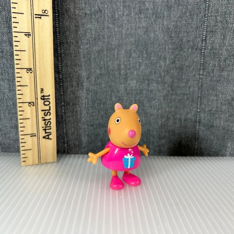Peppa Pig Mandy Mouse 2" Inch Figure Jazwares Gift Pink Shirt Cover