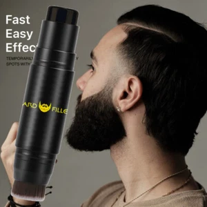 Beard Filler Stick 2 in 1 Dual End Beard Filling Pen with Brush Waterproof Black - Picture 1 of 13