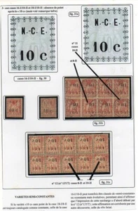 1891 NEW CALEDONIA FRANCE VARIETY STAMPS LOT, INVERTED SURCHARGE BLOCKS, UNIQUE - Picture 1 of 1