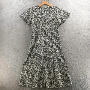 Levis Maxi Dress Womens XL Multicolor Floral Vneck Short Sleeves Button Front - Picture 1 of 13