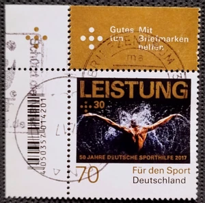 BRD 2017 MiNr. 3307 50 Jahre Sporthilfe Schwimmen LEISTUNG ORTS-/BZ-Stempel 2017 - Bild 1 von 1