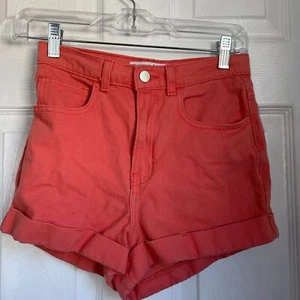 American Apparel High Rise Shorts watermelon coral boho beach size 25 womens - Picture 1 of 8