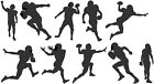 Pack of 10 American Football Silhouette Stickers Gifts - Laptop, Car, Bikes