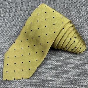 Brooks Brothers Neck Tie Necktie Silk Gold Black 59" x 3 3/4" England USA - Picture 1 of 4
