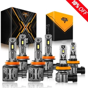 AUXBEAM Combo LED Headlight Fog Kit 6 Bulbs White for Toyota Tacoma 16-2023 2024 - Picture 1 of 12
