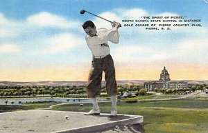 Pierre South Dakota Golf Course at Pierre Country Club Driving At Tee Postcard - Picture 1 of 2