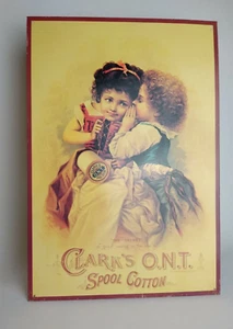 Metall Werbeschild Clark's O.N.T. Spule Baumwolle, "THE SECRET" tolle Grafik! - Bild 1 von 4