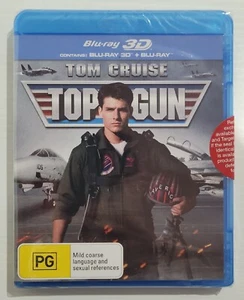 TOP GUN 3D + 2D BLU RAY = 2 DISC NEW & SEALED 1986 action Tom Cruise REGION B - Picture 1 of 2