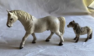 Schleich Falabella Stallion Mini Dapple Horse And White Stallion - Picture 1 of 7