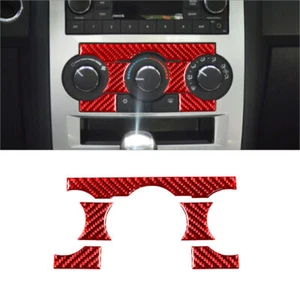 Red Carbon Fiber Interior Manual Climate Control Cover Trim For Chrysler 300 - Picture 1 of 12
