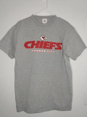 Vtg Kansas City KC Chiefs Mens Sz M Official NFL T-shirt Gray Cotton Arrowhead  - Image 1 of 4
