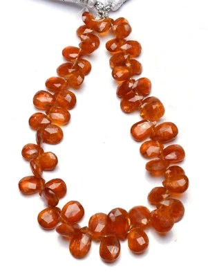 Briolettes facetados con forma de pera cianita naranja gema rara natural 7x5 a 10x8 mm 8" Foto 1 de 4