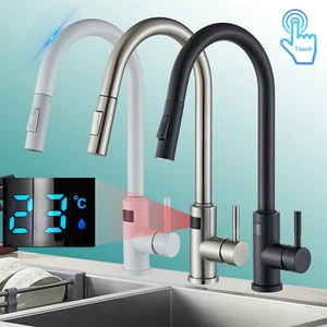 Sensor táctil grifo cocina extensible ducha mezclador acero inoxidable - Imagen 1 de 123