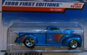 Hot Wheels 1998 First Edition ~ '40 FORD ~ Diecast Dragster 20/40 #654 NOC - Bild 1 von 2