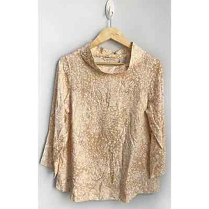 Neu mit Etikett SOFT ENVIRONMENT Gr. S hellbraun abstraktes Muster Trichter Ausschnitt Top - Bild 1 von 6