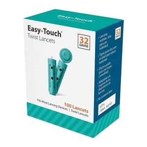 Easy Touch Twist Lancets 32 Gauge Tri-Bevel Cut Tip Latex Free 100 Count 6 Pack - Picture 1 of 6