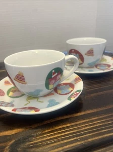 Creative Tops Christmas Owl Cup Saucer Plate LOT 4 Tea Set Holiday Collection - Picture 1 of 7