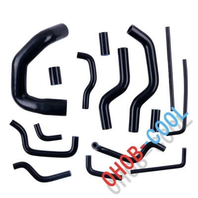 JUEGO DE MANGUERA DE RADIADOR Y CALENTADOR DE SILICONA NEGRA PARA JAGUAR XJS V12 XJ12 5,3 L 1976-1996 Foto 1 de 4
