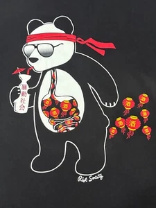Riot Society Size: M - MEDIUM - Men's BLACK T-Shirt NWOT - Lantern Festival Bear - Picture 1 of 22