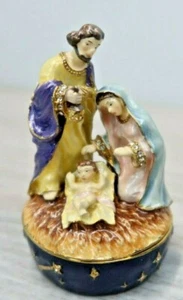 Basteln emaillierte Krippe Heilige Familie Schmuckschatulle, - Bild 1 von 12