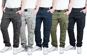 Pantalones de carga para hombre Indicode Rocky con cinturón pantalones de carga pantalones de ocio pantalones para exteriores - Imagen 1 de 28