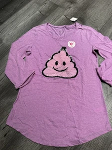 Neu mit Etikett Justice lila lustiges Shirt Top Größe 20 - Bild 1 von 2